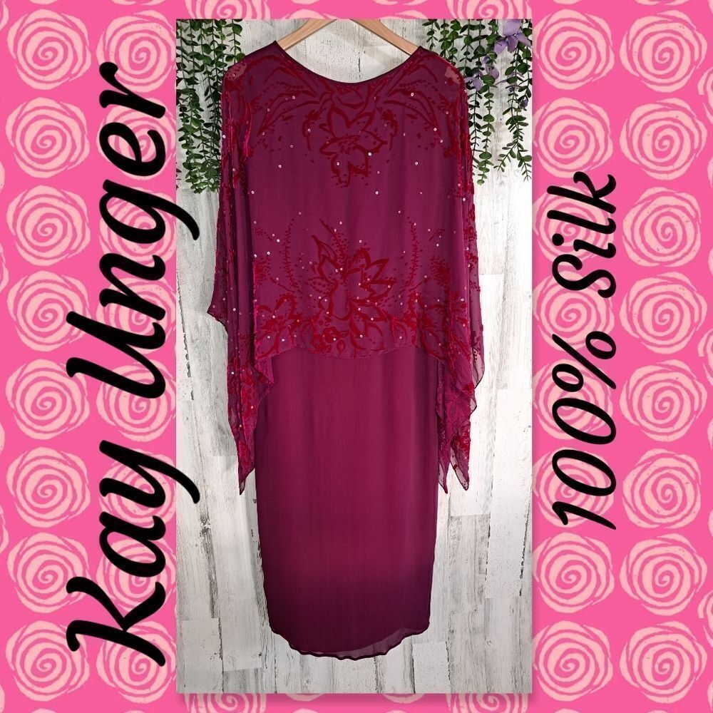 NWOT Kay Unger Silk Dress